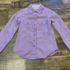 Cherokee Lavender Checkered Kids Button Down Shirt